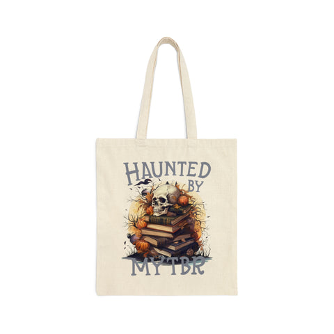 Haunted By My TBR Halloween Cotton Canvas Tote Bag
