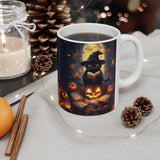 Book Lover Cat Halloween Ceramic Mug 11oz