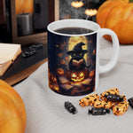 Book Lover Cat Halloween Ceramic Mug 11oz