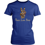 "Peace Love Books"Womens Fitted T-Shirt