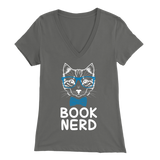 "Book Nerd" Womens V-Neck Super Soft T-Shirt