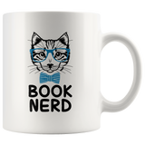 "Book Nerd"11 oz White Ceramic Mug
