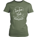 "Live Free & Read"Womens Fitted T-Shirt