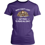 "Get Paid To Read All Day"Womens Fitted T-Shirt