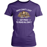 "Get Paid To Read All Day"Womens Fitted T-Shirt