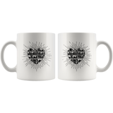 "Heart Of Books" 11 oz White Ceramic Mug