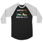 "Read All Night" Unisex Raglan Long Sleeve Shirt