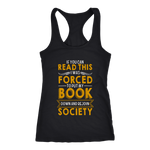 "Forced To Put My Book" Racerback Women's Tank Top