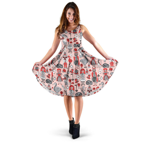 Alice In Wonderland midi dress with pockets