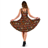Brown Bookish midi dress with pockets