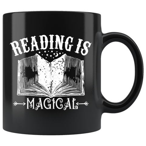 "Reading Is Magical"11 oz Black Ceramic Mug