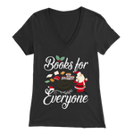 "Books For Everyone"Christmas Bella Womens V-Neck