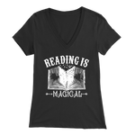 "Reading Is Magical" Womens V-Neck Super Soft T-Shirt
