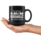 "I Am A Bookaholic"11 oz Black Ceramic Mug