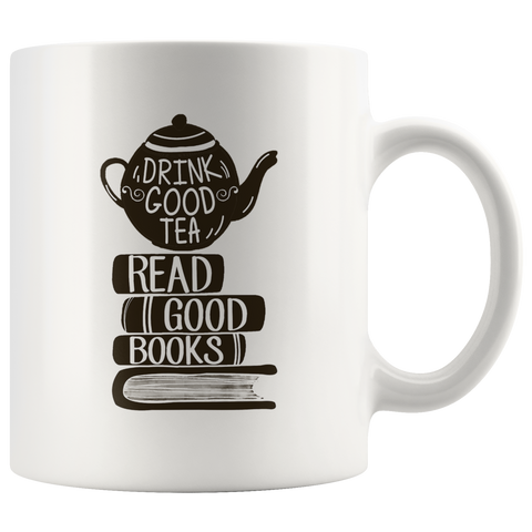 "Read Good Books"11 oz White Ceramic Mug