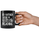 "I'd Rather Be Reading"11 oz Black Ceramic Mug