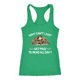 "Get Paid To Read All Day" Racerback Women's Tank Top