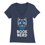 "Book Nerd" Womens V-Neck Super Soft T-Shirt